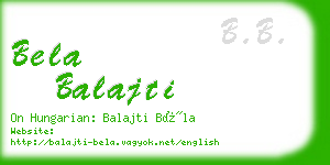 bela balajti business card